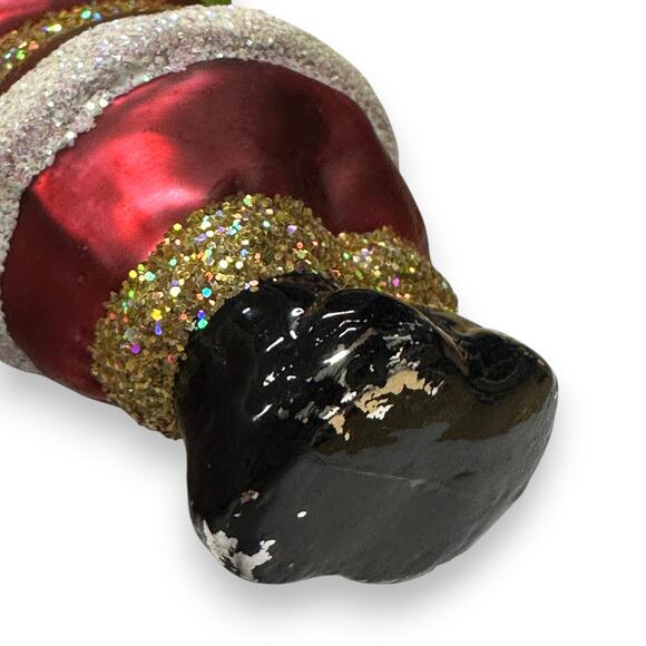 Waterford Holiday Heirlooms VINTAGE STACKED SANTA BONANZA Blown Glass Ornament - Picture 6 of 6